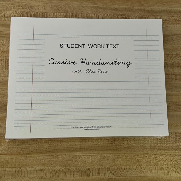 Cursive Handwriting Student Work Text